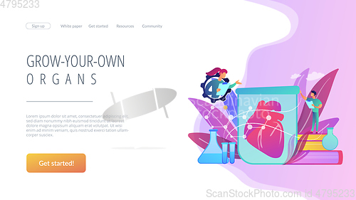 Image of Lab-grown organs concept landing page.