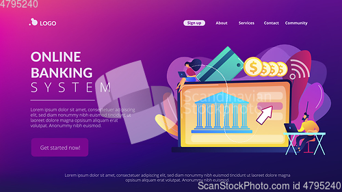 Image of Open banking platform concept landing page.