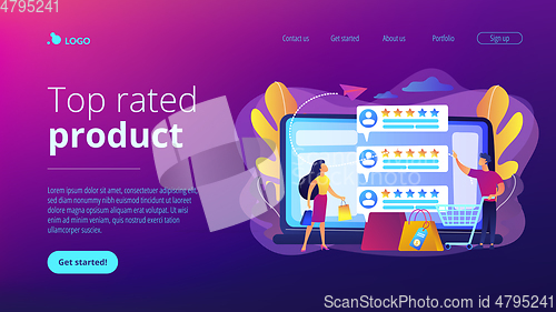Image of Seller reputation system concept landing page.