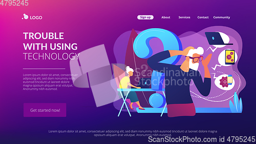 Image of Low-technical communication concept landing page