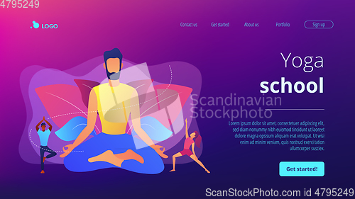 Image of Yoga school concept landing page.