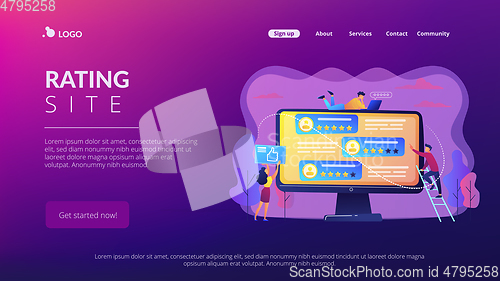Image of Rating site concept landing page.