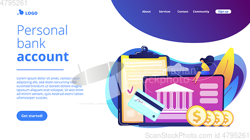 Image of Bank account concept landing page.
