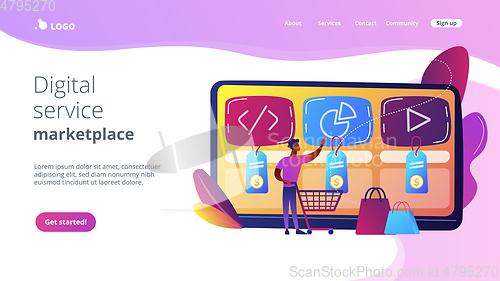 Image of Digital service marketplace concept landing page.