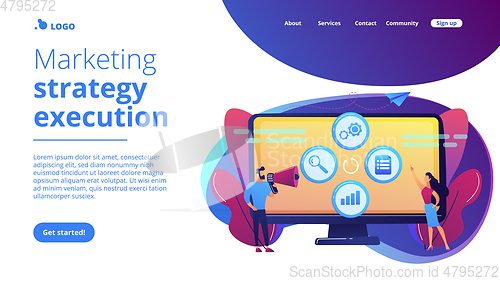 Image of Marketing campaign management concept landing page.