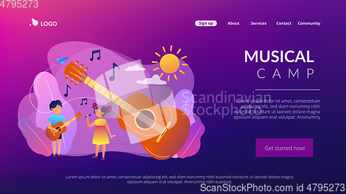 Image of Musical camp concept landing page.