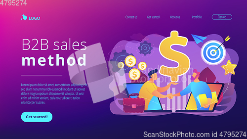 Image of Business-to-business sales concept landing page.