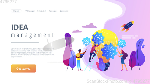 Image of Idea management concept landing page.