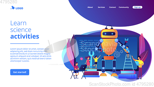 Image of Engineering for kids concept landing page.
