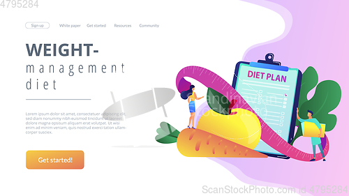 Image of Nutrition diet concept landing page.