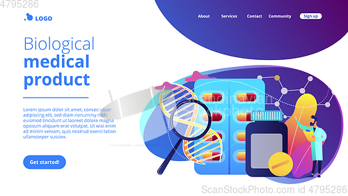 Image of Biopharmacology products concept landing page.