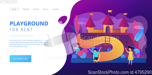 Image of Kids playground concept landing page.