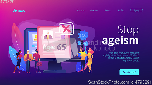 Image of Ageism social problem concept landing page