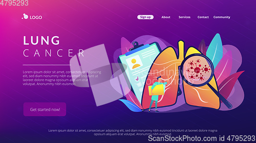 Image of Lung cancer concept landing page.