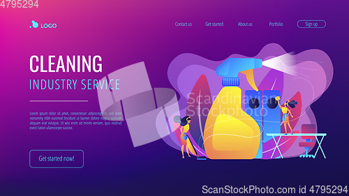 Image of Commercial cleaning concept landing page.