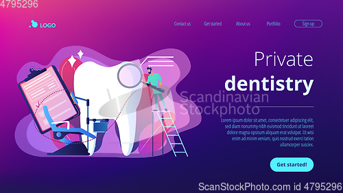 Image of Private dentistry concept landing page.