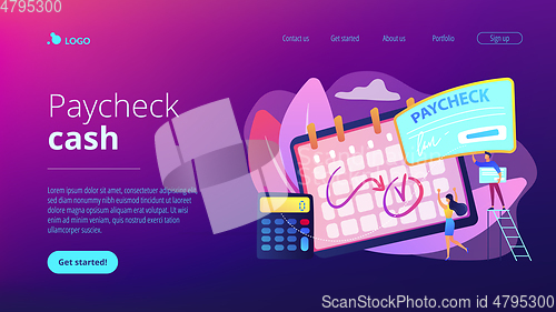 Image of Paycheck concept landing page.