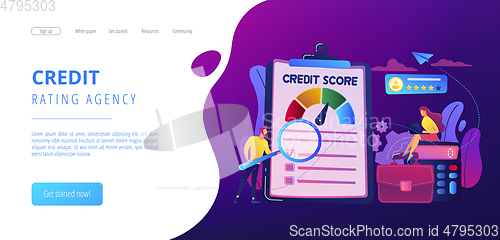 Image of Credit rating concept landing page.