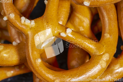 Image of small lye pretzels closeup