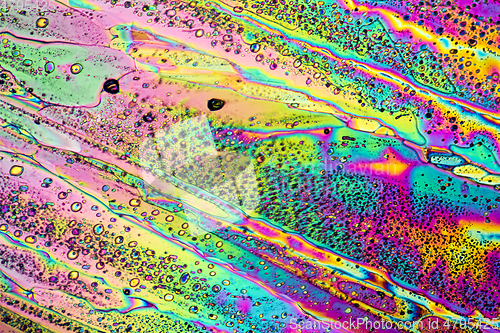 Image of colorful Sodium acetate micro crystals