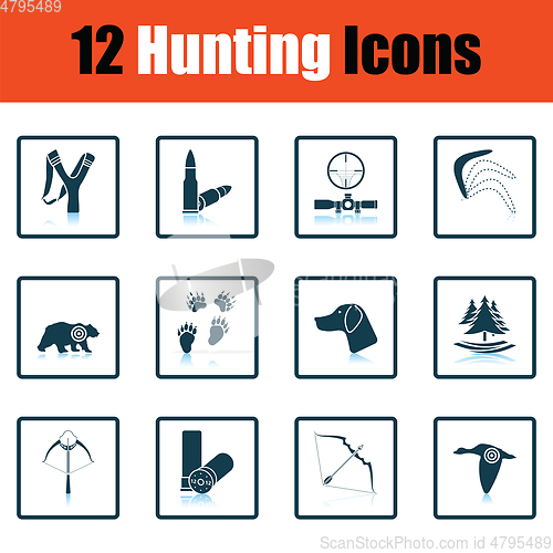 Image of Hunting icon set