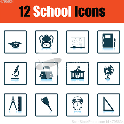 Image of School icon set