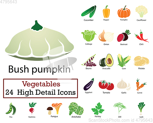 Image of Set of 24 Vegetables Icons