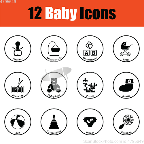 Image of Set of baby icons