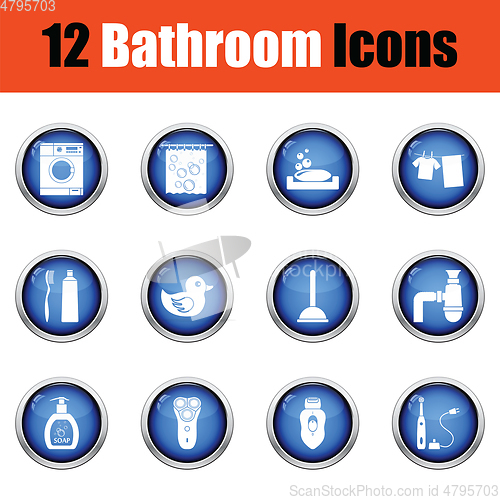 Image of Bathroom icon set. 