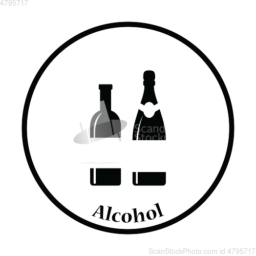Image of Wine and champagne bottles icon