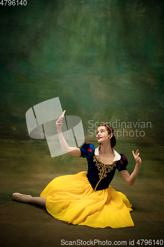 Image of Young ballet dancer as a Snow White, modern fairytales