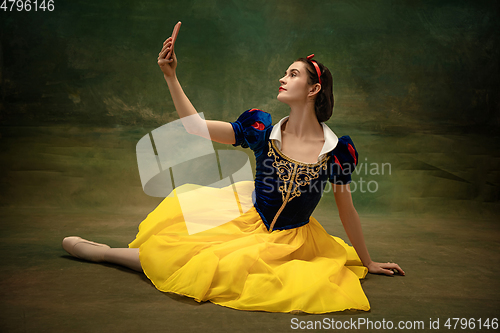 Image of Young ballet dancer as a Snow White, modern fairytales