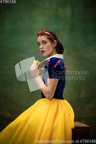 Image of Young ballet dancer as a Snow White, modern fairytales