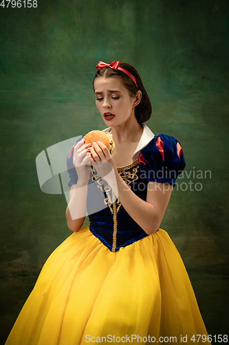 Image of Young ballet dancer as a Snow White, modern fairytales