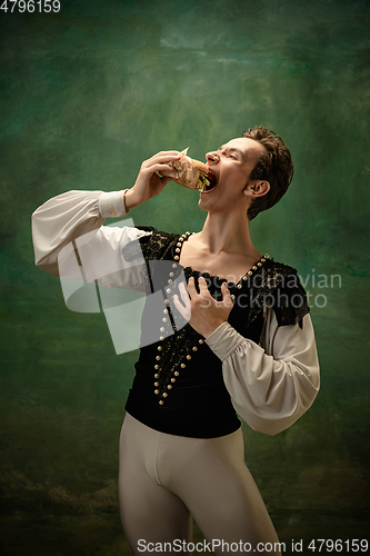 Image of Young ballet dancer as a Snow White\'s character, modern fairytales