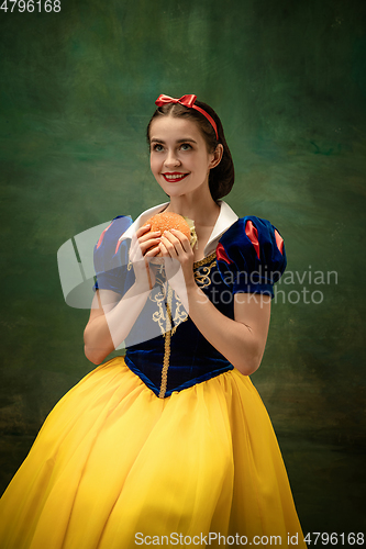 Image of Young ballet dancer as a Snow White, modern fairytales