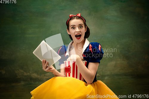 Image of Young ballet dancer as a Snow White, modern fairytales