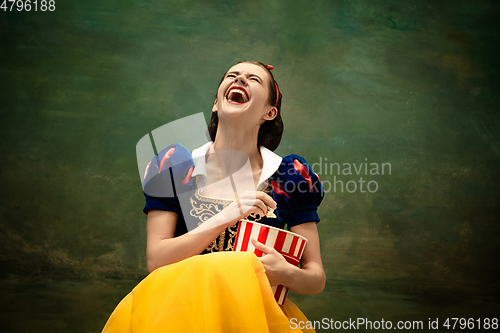 Image of Young ballet dancer as a Snow White, modern fairytales