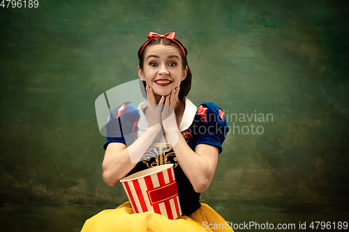 Image of Young ballet dancer as a Snow White, modern fairytales