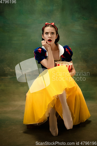 Image of Young ballet dancer as a Snow White, modern fairytales