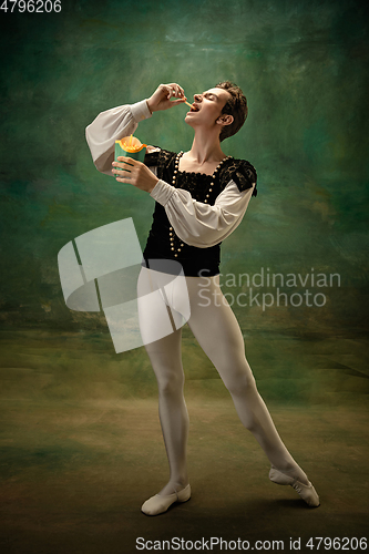 Image of Young ballet dancer as a Snow White\'s character, modern fairytales