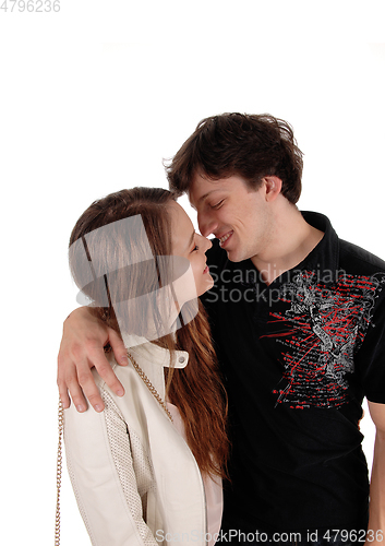 Image of Loving young couple looking at each other