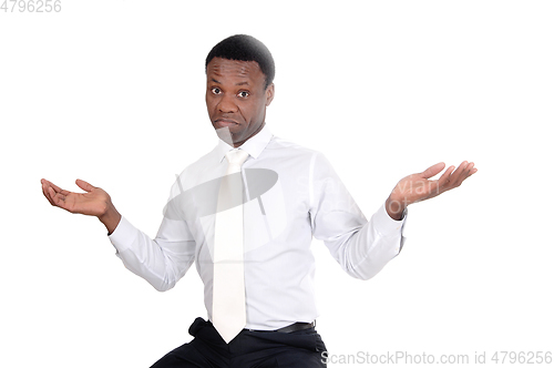Image of Handsome African man in whit shirt and tie