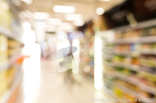 Image of Supermarket store blur background with bokeh