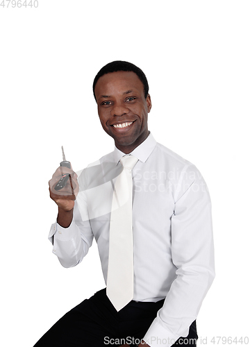 Image of Happy African man with his car key's