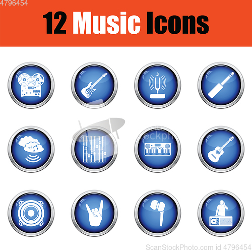 Image of Set of musical icons. 