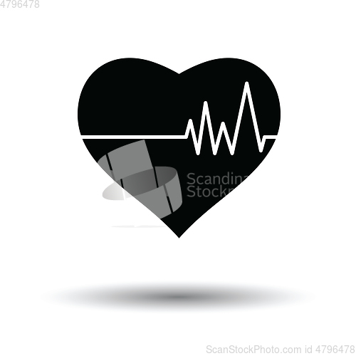 Image of Heart with cardio diagram icon