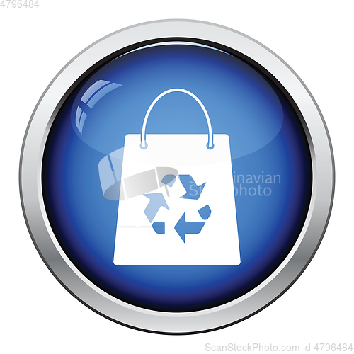 Image of Shopping bag with recycle sign icon