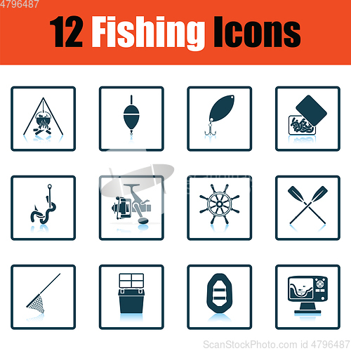 Image of Fishing icon set