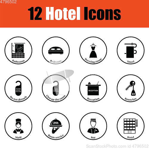 Image of Set of twelve hotel icons